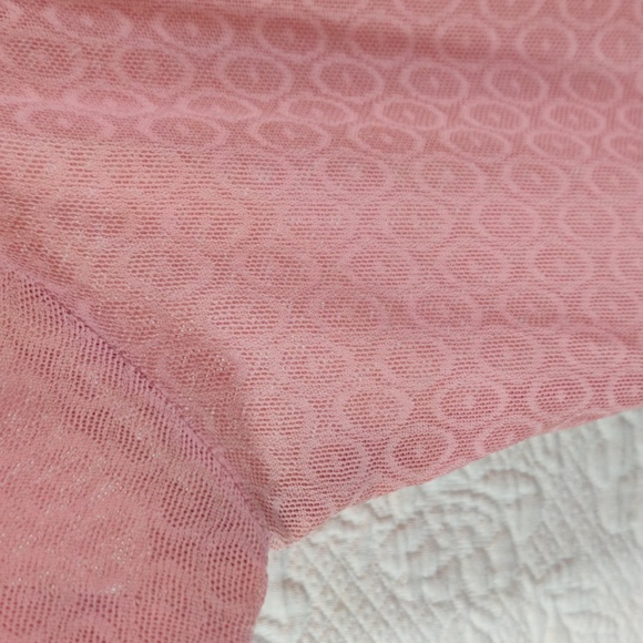 Vintage 1940s Sheer Lace Pink Evening Party Dress With Rhinestone Buttons - Picture 13 of 15